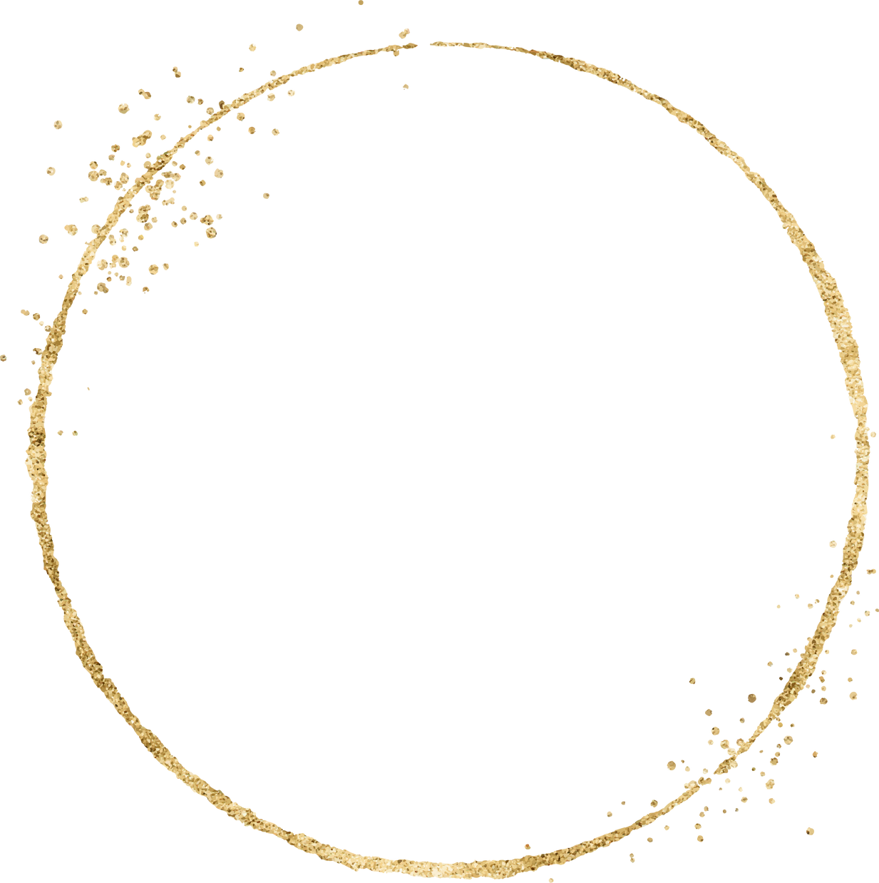 gold glitter circle frame